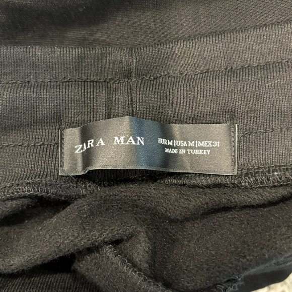 ZARA Man Zipper Knit Jogger Pants Medium Black Moto Sweatpants - Picture 6 of 7